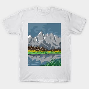 Grand Teton National Park Located in Jackson Wyoming United States WPA Poster Art Color T-Shirt